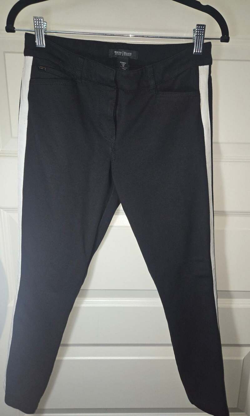 White House Black Market Skinny Leg Pants with Tuxedo Side Stripe